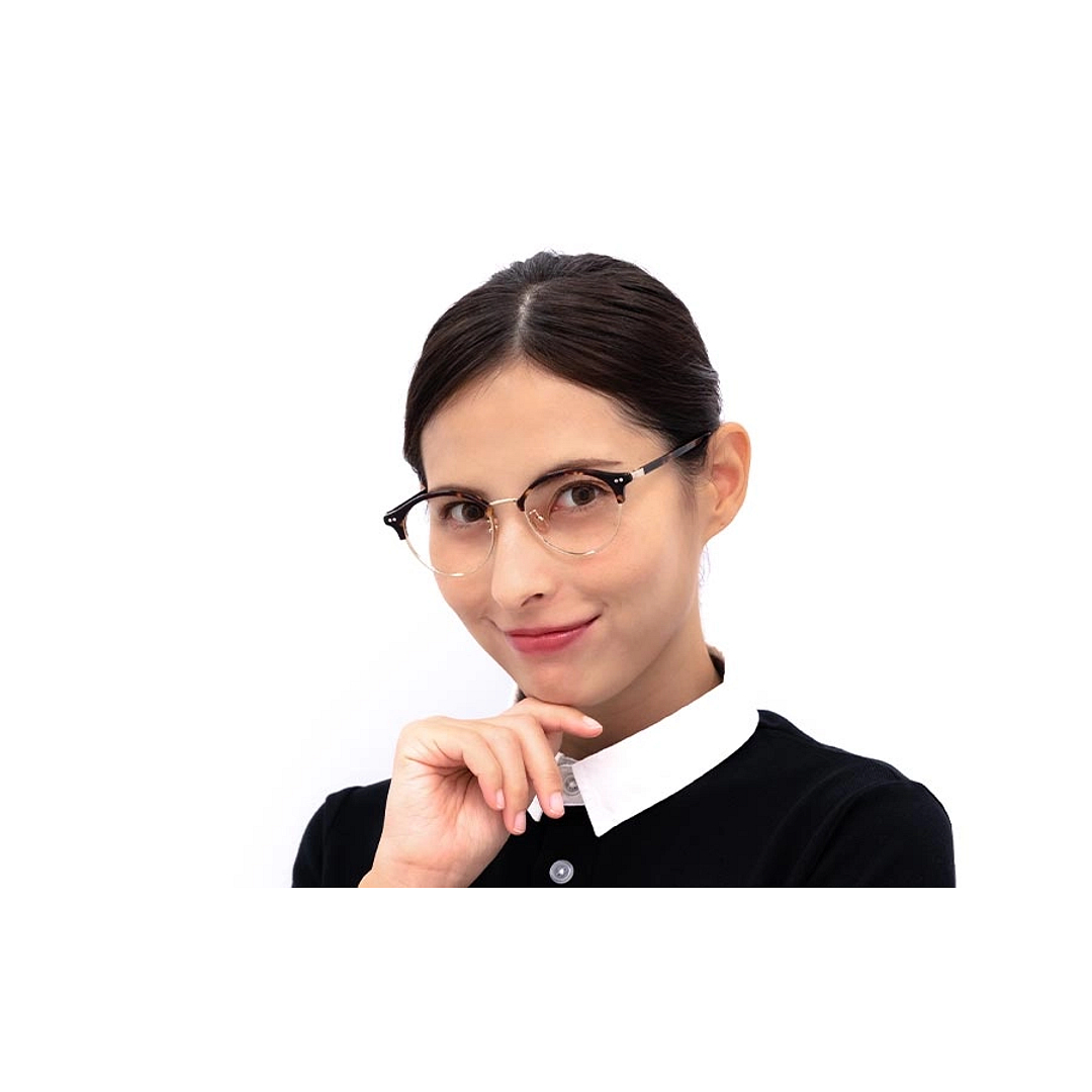 Graph Belle Black Half Rim Browline right side