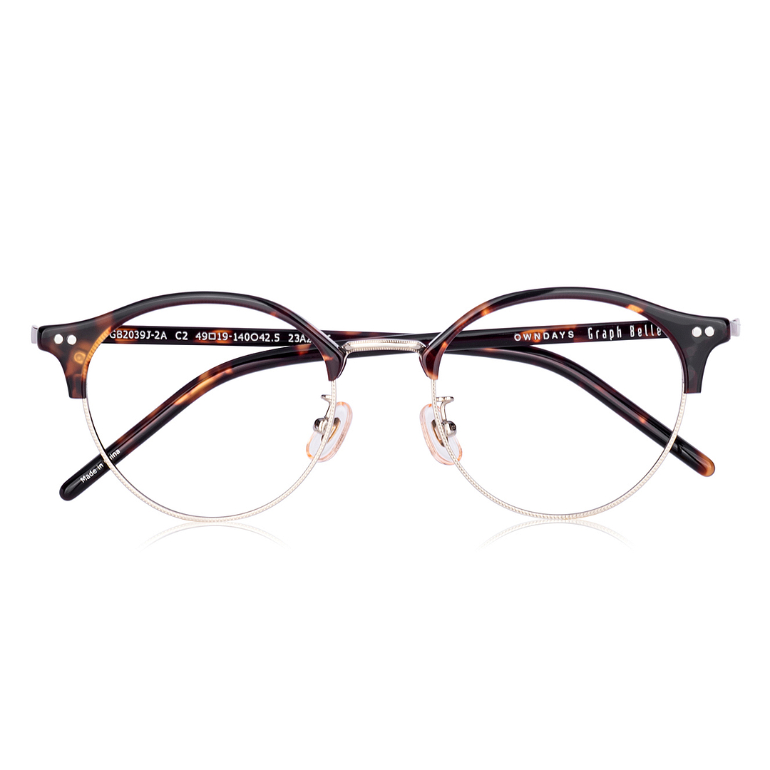 Graph Belle Light Brown Half Rim Boston right side