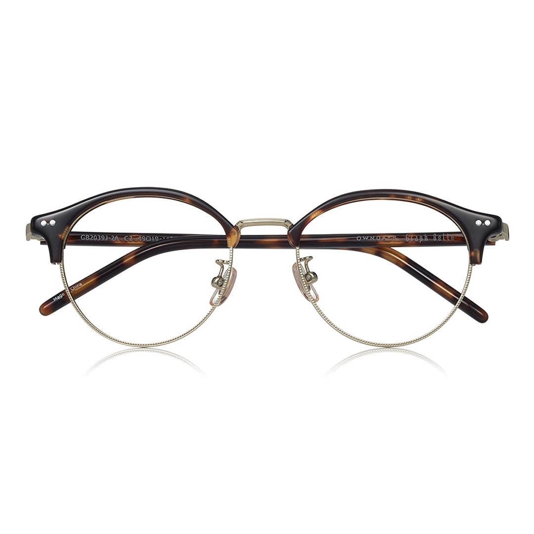 Graph Belle Light Brown Half Rim Boston right side