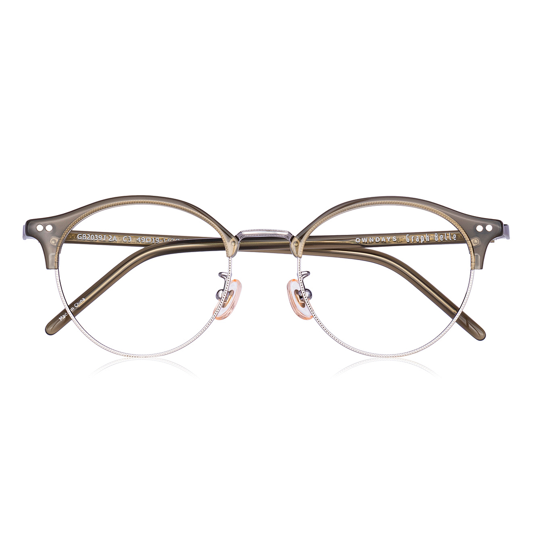 Graph Belle Tan Brown Half Rim Browline right side