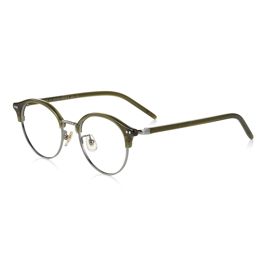 Graph Belle Tan Brown Half Rim Browline left side