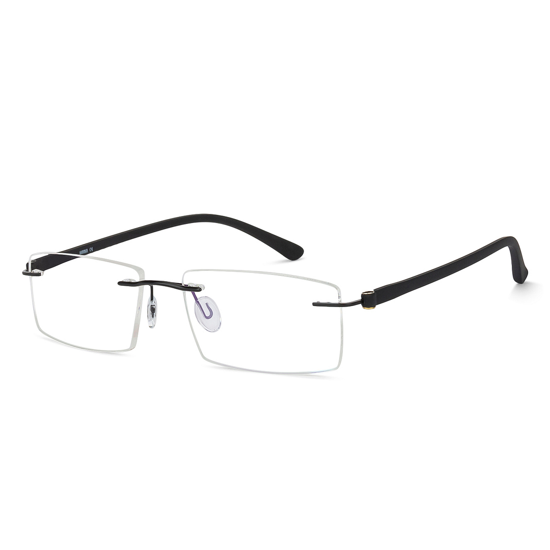 BRANDED Black Rimless Rectangle left side