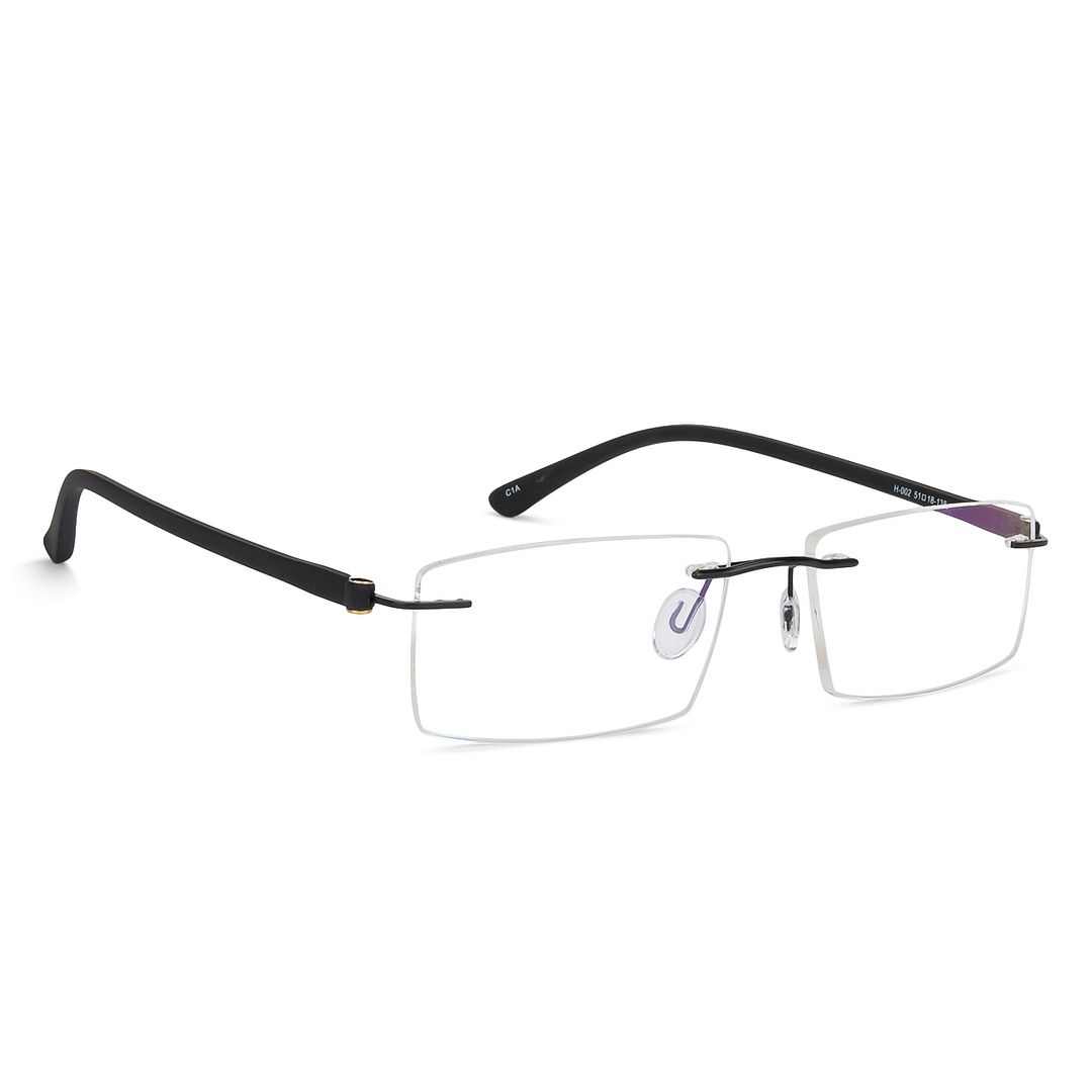 BRANDED Black Rimless Rectangle left side