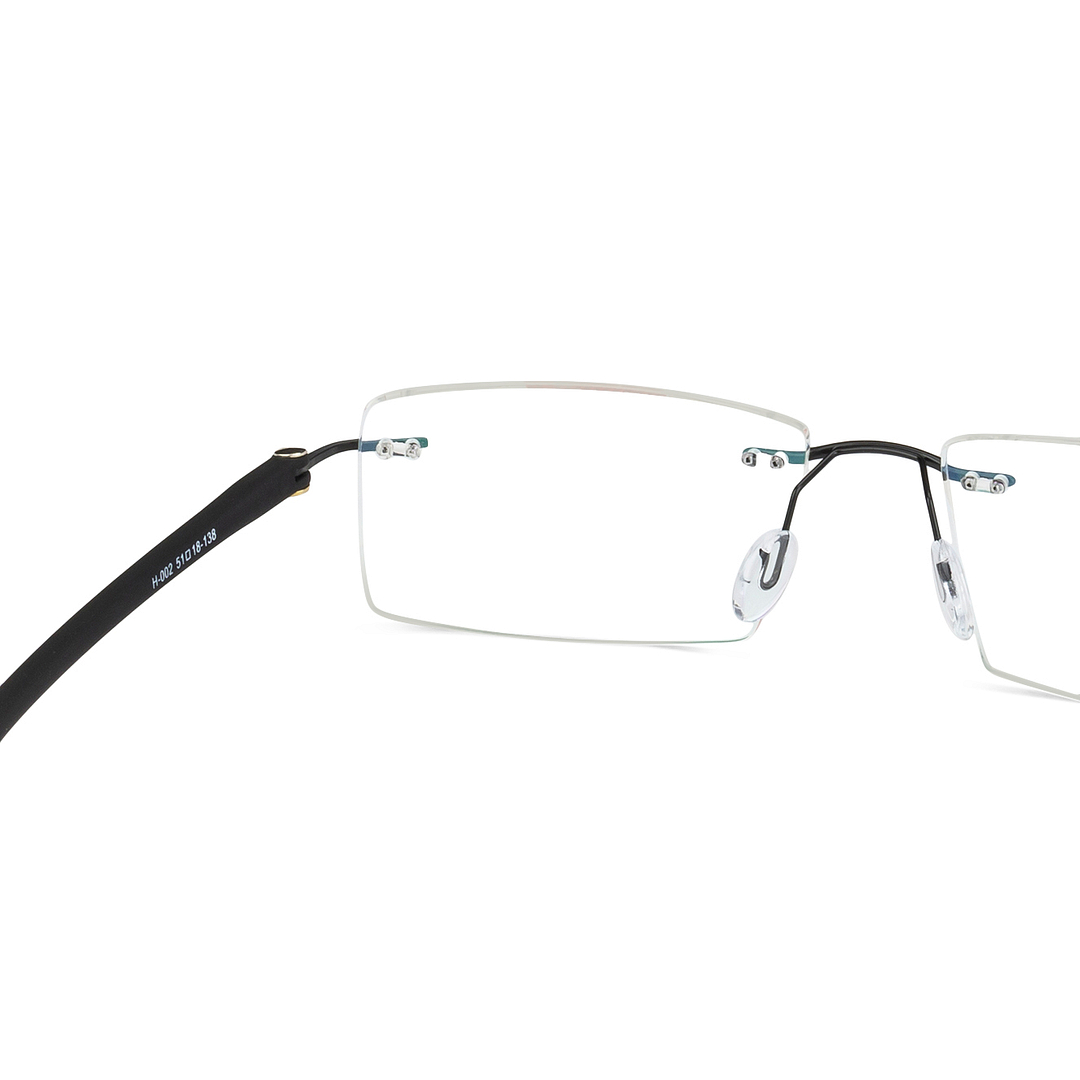 BRANDED Black Rimless Rectangle left side