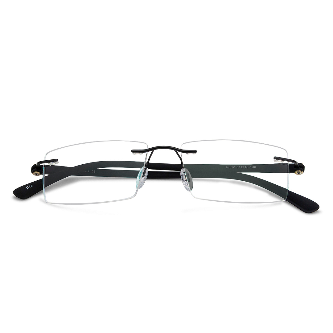 BRANDED Black Rimless Rectangle right side