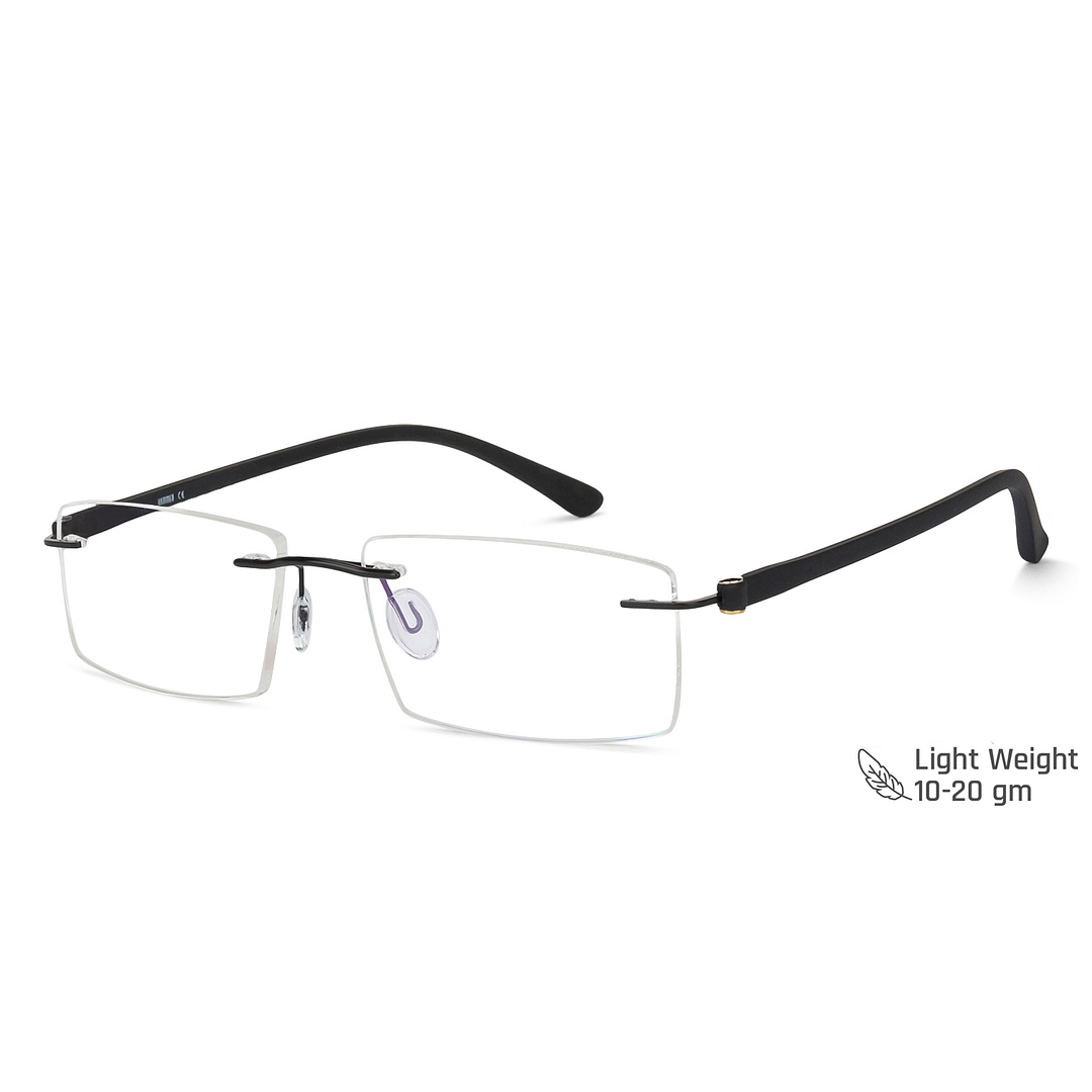 BRANDED Black Rimless Rectangle right side