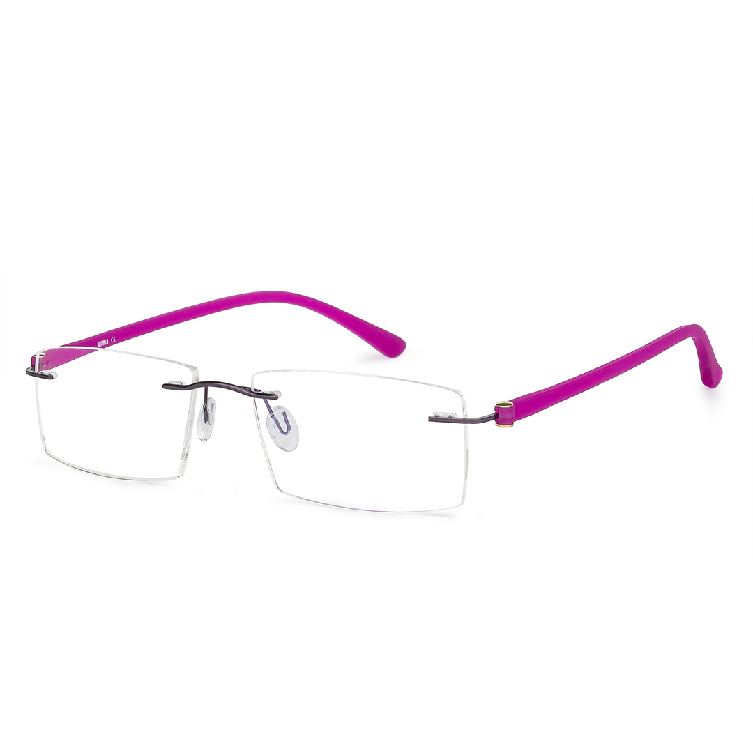 Lenskart Air Online Purple Rimless Rectangle left side
