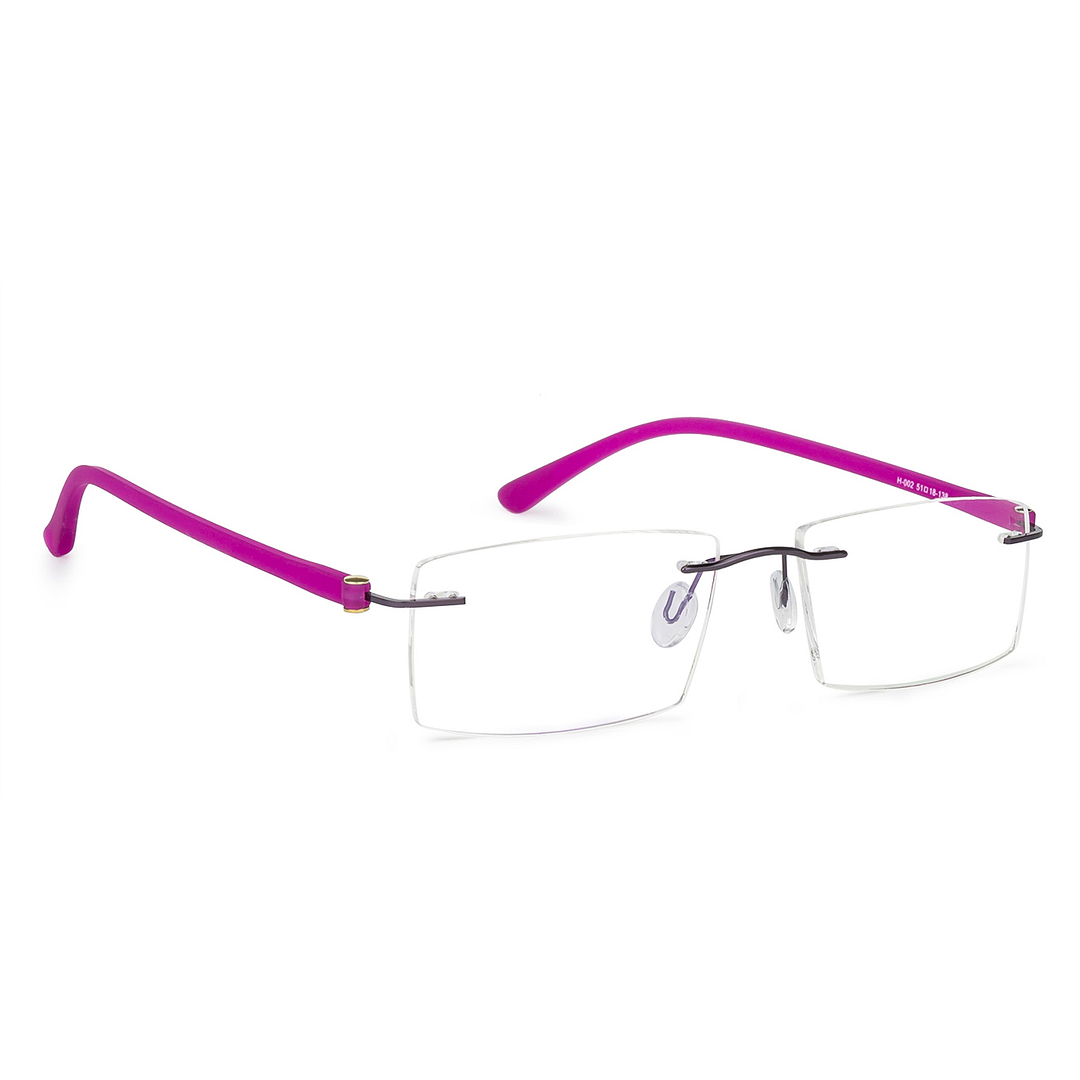 Lenskart Air Online Purple Rimless Rectangle left side