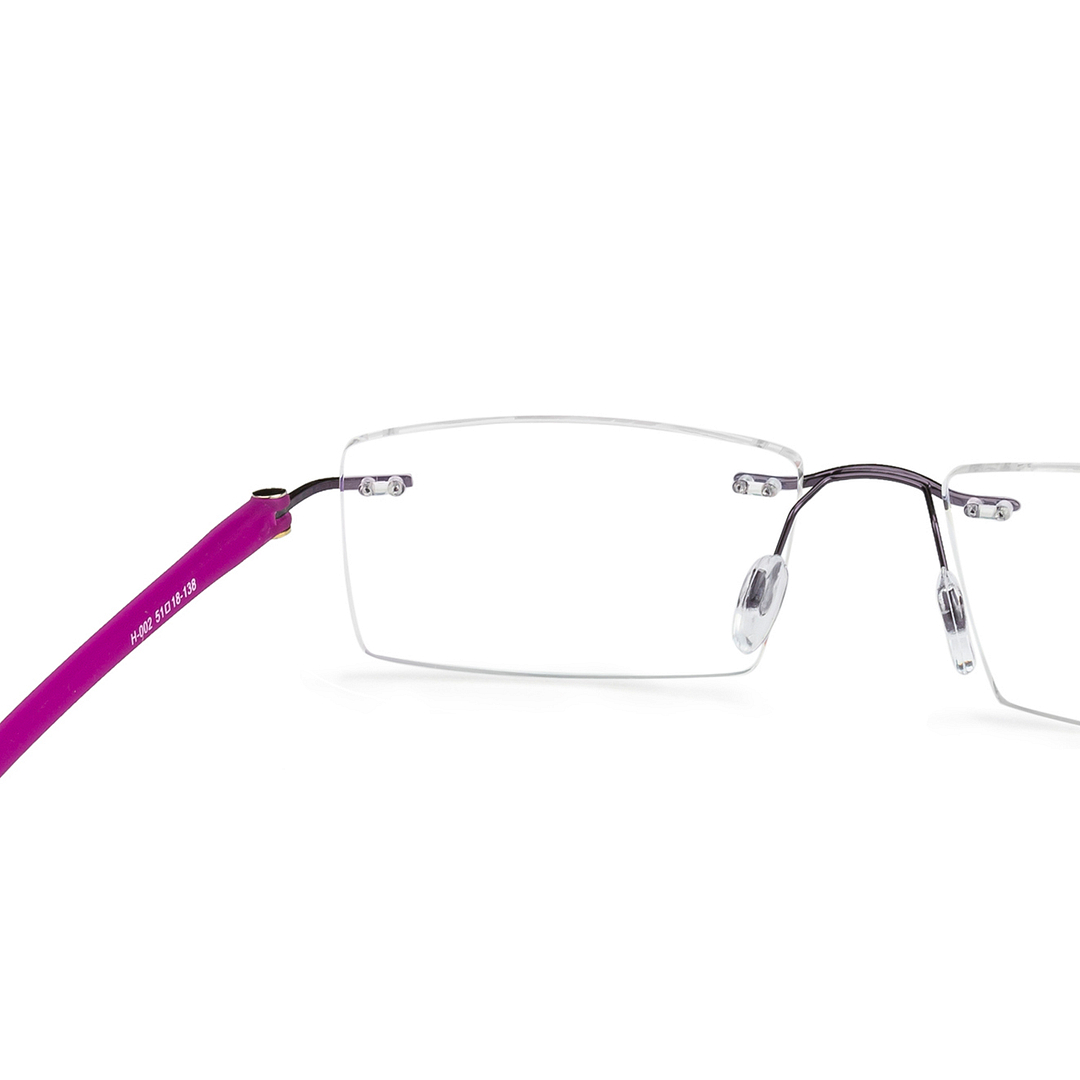 Lenskart Air Online Purple Rimless Rectangle left side