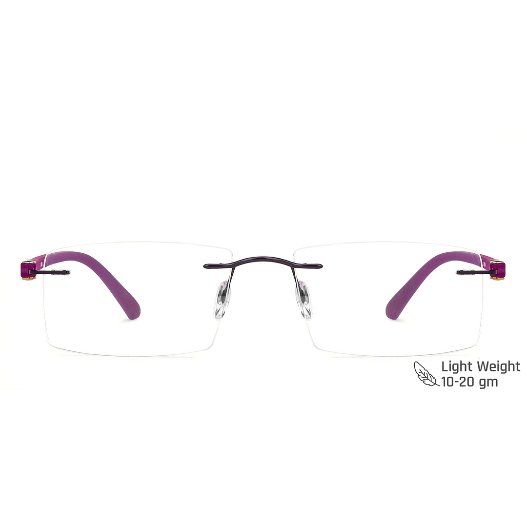 Lenskart Air Online Purple Rimless Rectangle left side