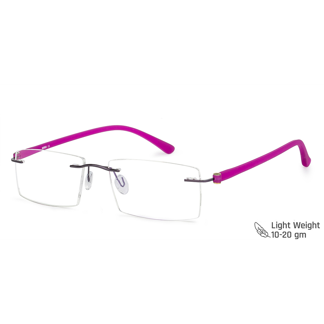 Lenskart Air Online Purple Rimless Rectangle right side