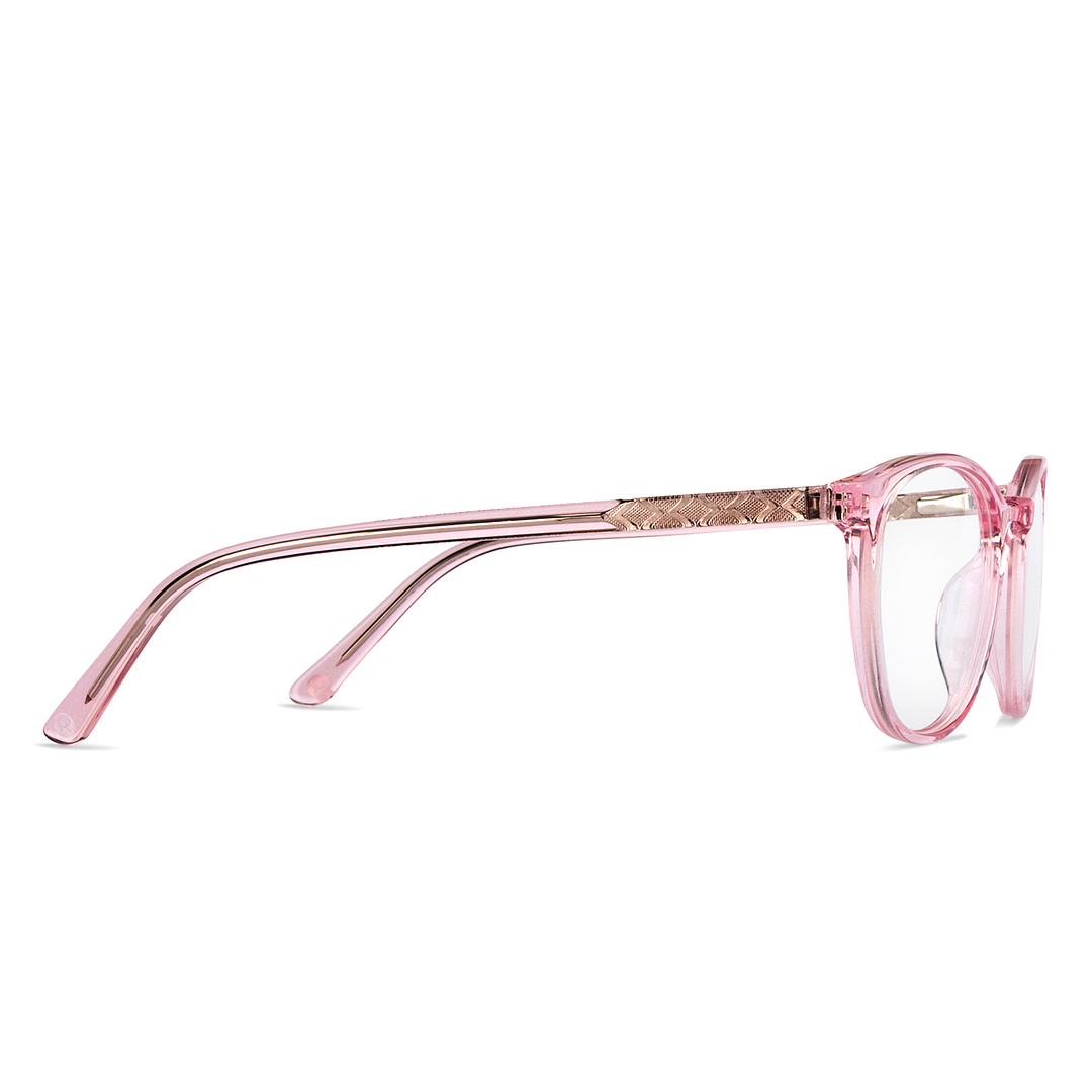 Hooper Online Pink Transparent Full Rim Round left side