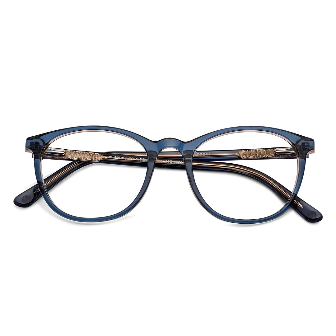 Hooper Online Blue Transparent Full Rim Round left side