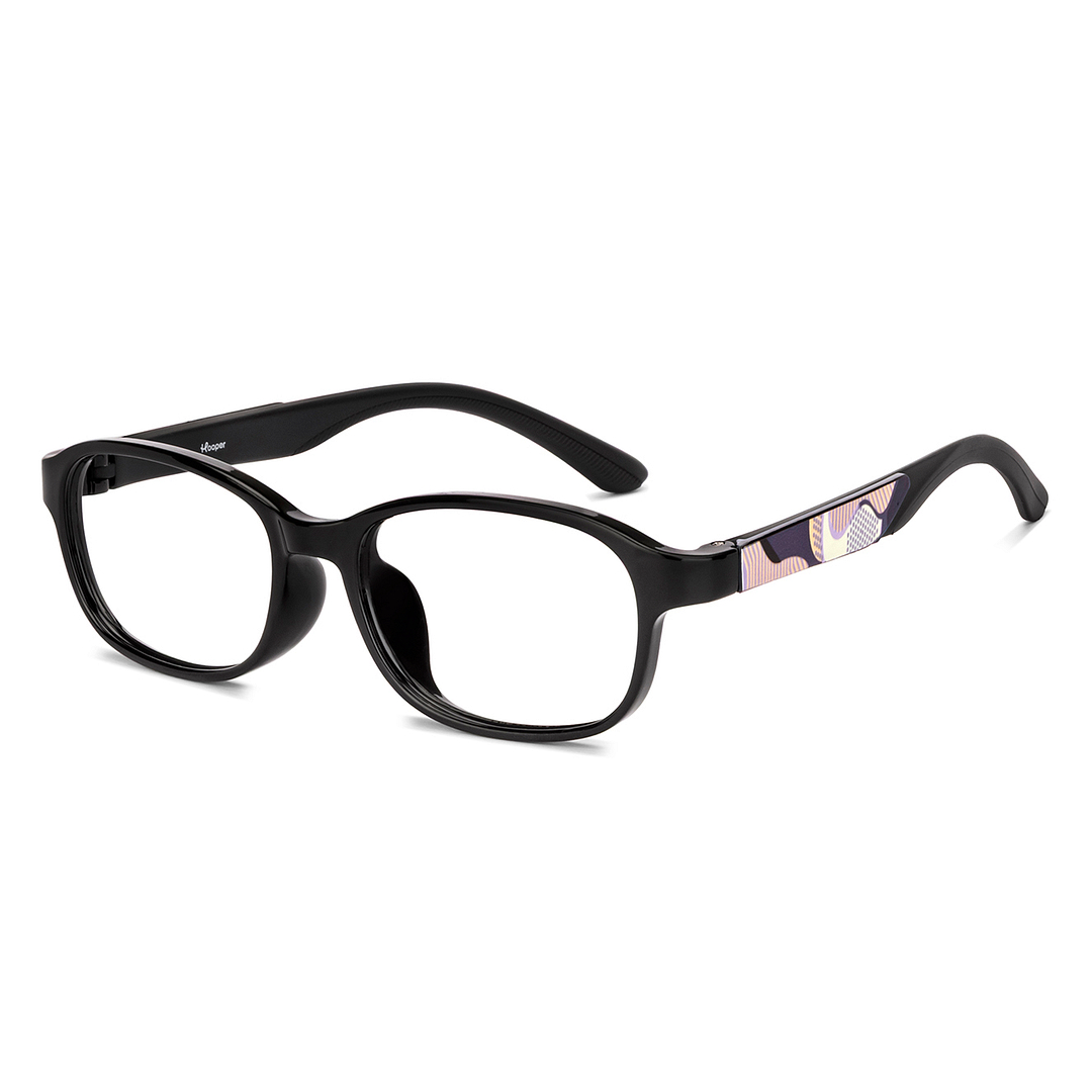 Hooper Black Full Rim Rectangle left side