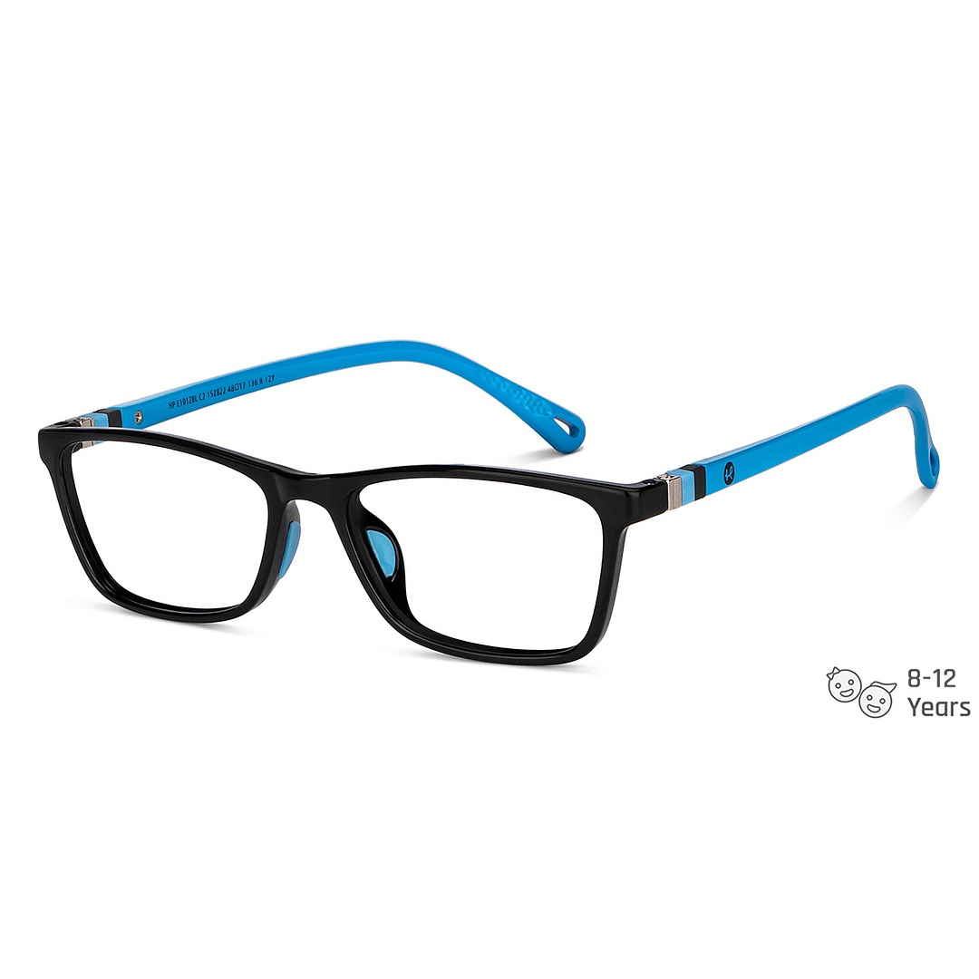 Hooper Screen Glasses Blue-Block Kids Computer Glasses: Black Blue Full Rim Rectangle Kids  8-12 yrs  Hooper TR Essentials Hooper-C2 right side