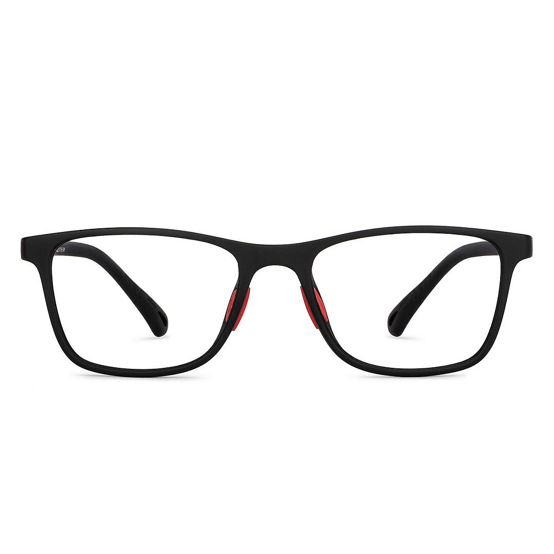 Hooper Screen Glasses Blue-Block Kids Computer Glasses: Matte Black Full Rim Square Kids  5-8 yrs  Hooper TR Essentials Hooper-C2 left side