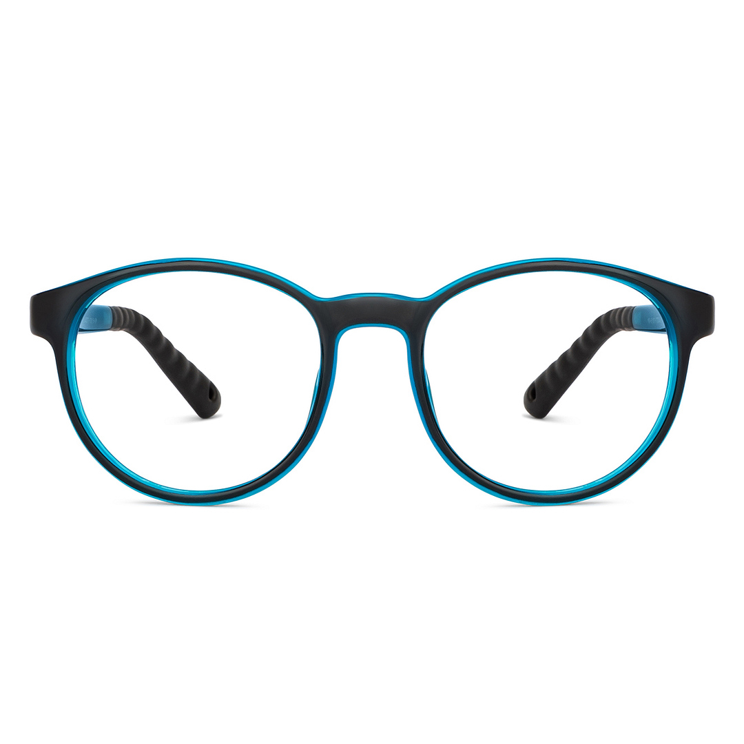 Hooper Screen Glasses Blue Block Phone  Computer Glasses: Black Full Rim Round Kids 5-8 yrs Hooper HP D10044M-C2 left side