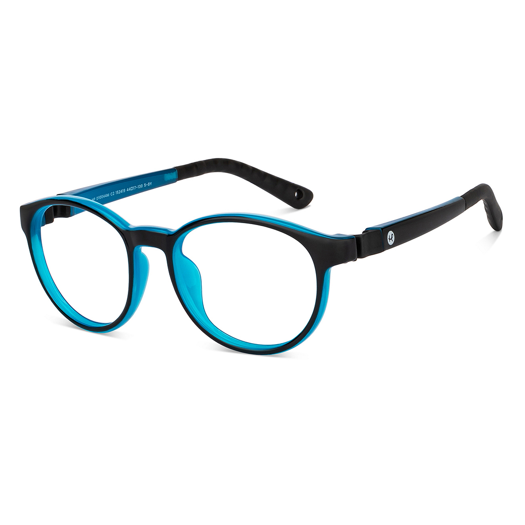 Hooper Screen Glasses Blue Block Phone  Computer Glasses: Black Full Rim Round Kids 5-8 yrs Hooper HP D10044M-C2 left side