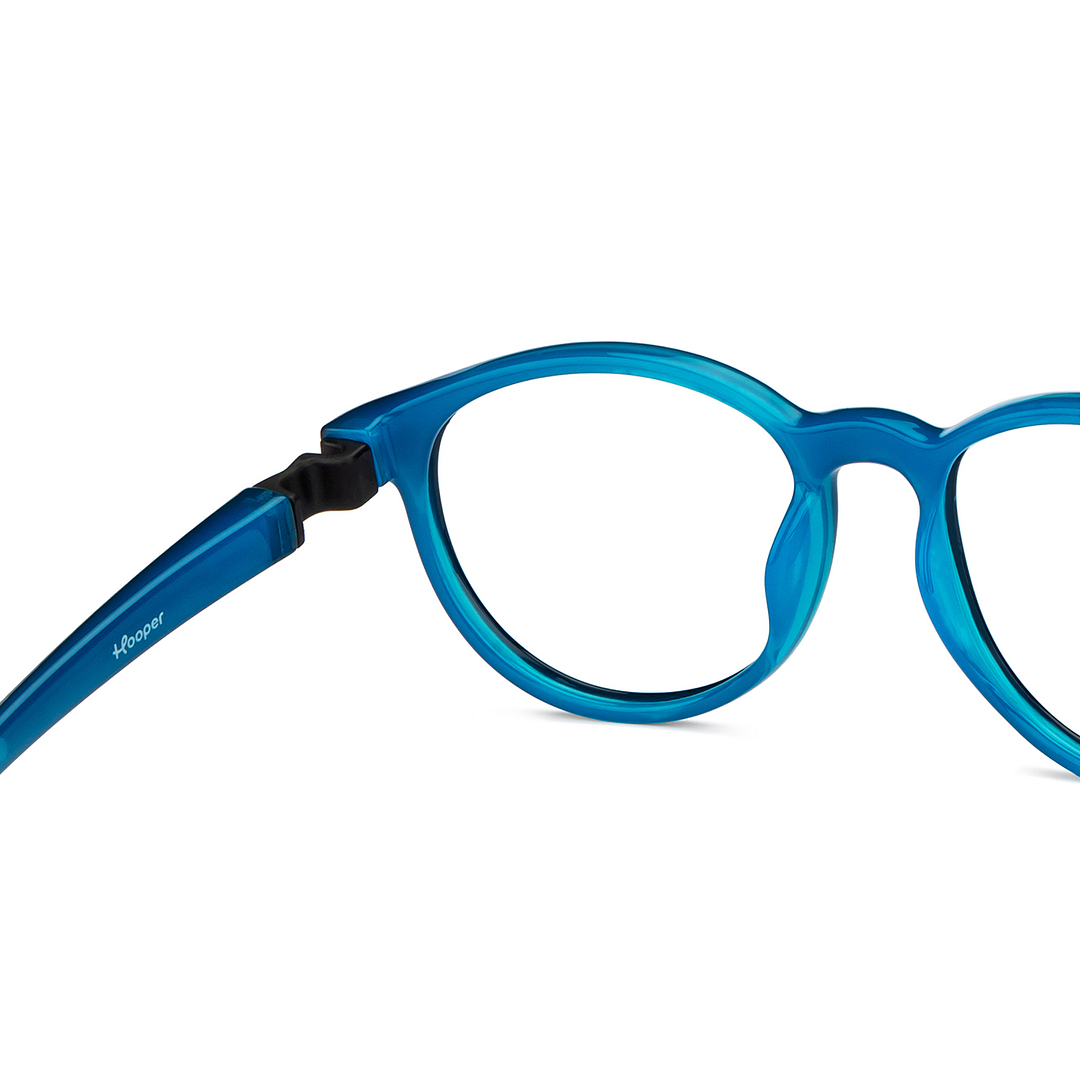 Hooper Screen Glasses Blue Block Phone  Computer Glasses: Black Full Rim Round Kids 5-8 yrs Hooper HP D10044M-C2 right side