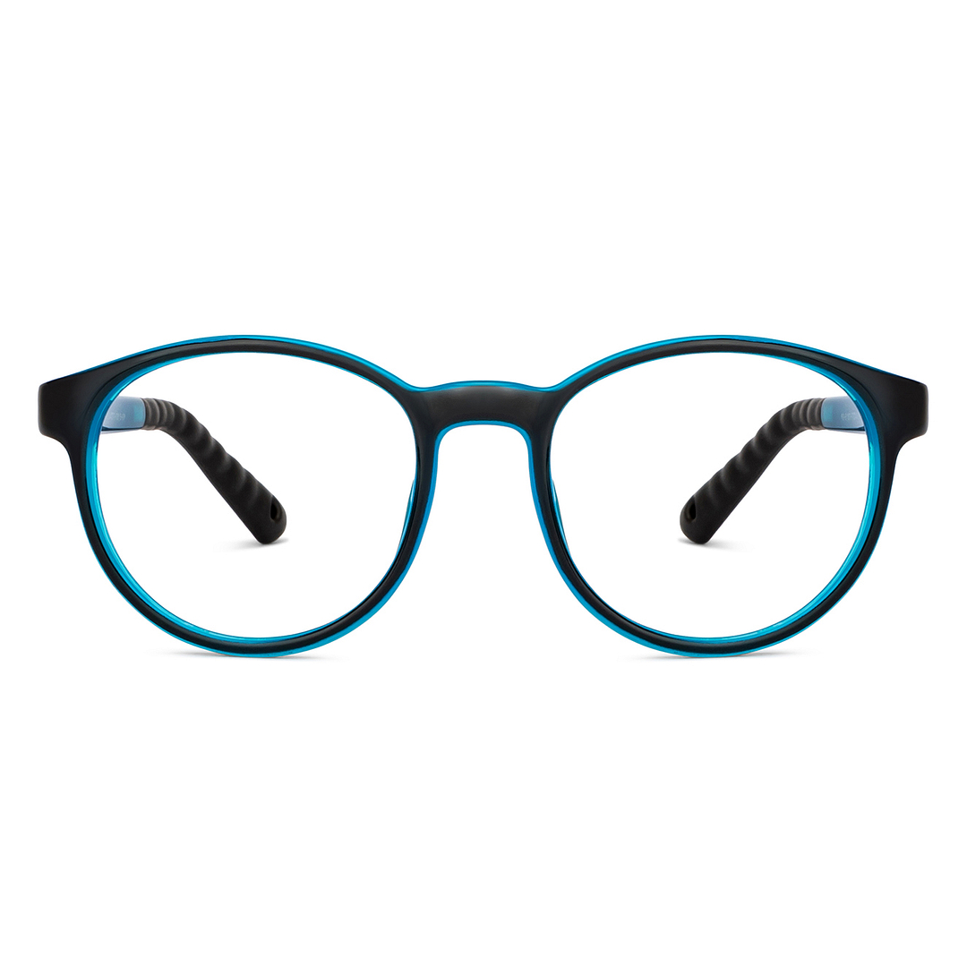 Hooper Screen Glasses Blue Block Phone  Computer Glasses: Black Full Rim Round Kids 5-8 yrs Computer Glasses HP D10044L-C2 left side