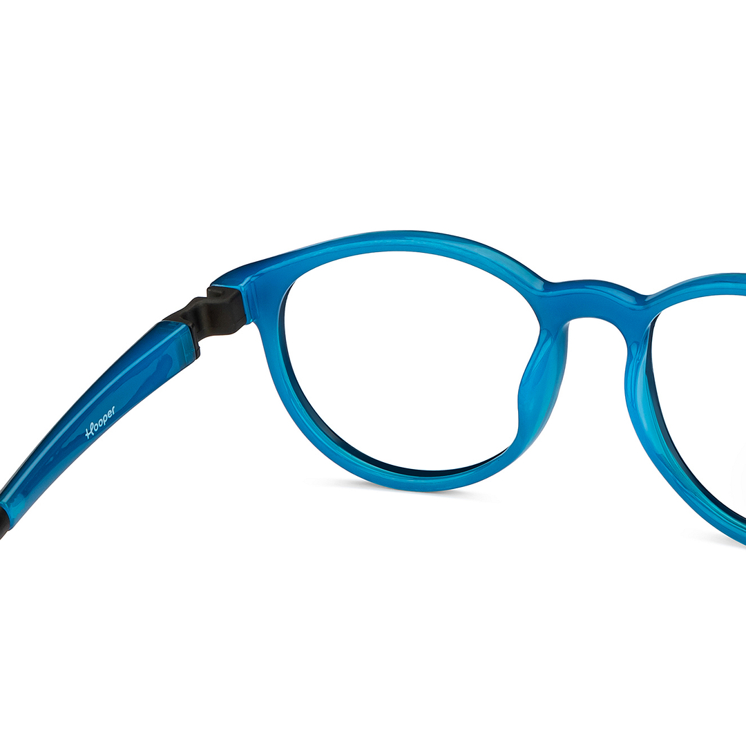 Hooper Screen Glasses Blue Block Phone  Computer Glasses: Black Full Rim Round Kids 5-8 yrs Computer Glasses HP D10044L-C2 right side