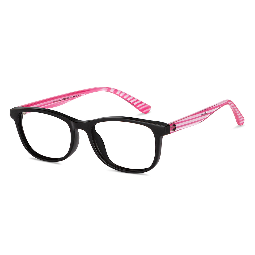 Hooper Screen Glasses Blue Block Phone  Computer Glasses: Black Pink Transparent Full Rim Rectangle Kids 5-8 yrs Hooper HP D10016M-C1 right side