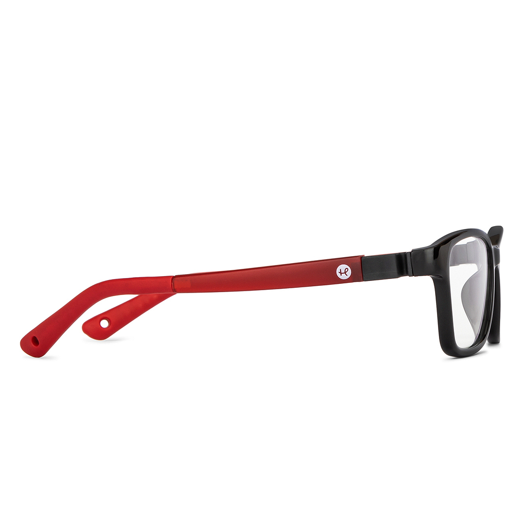 Hooper Screen Glasses Blue Block Phone  Computer Glasses: Black Red Full Rim Rectangle Kids 5-8 yrs Computer Glasses HP D10038M-C2 left side
