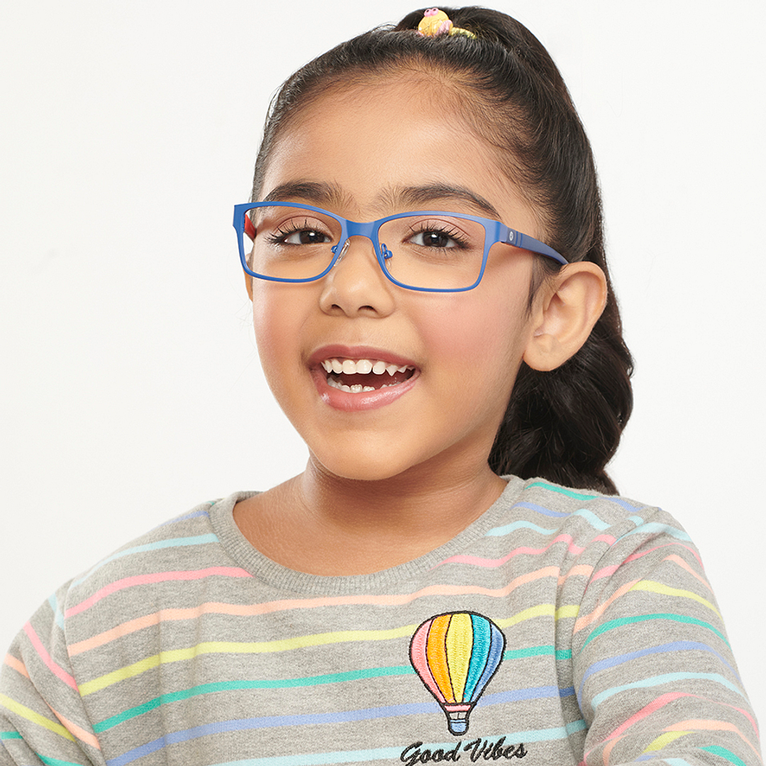 Hooper Screen Glasses Blue Block Phone  Computer Glasses: Blue Full Rim Rectangle Kids 5-8 yrs Hooper HP D10008M-C1 left side