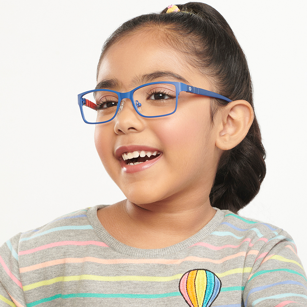 Hooper Screen Glasses Blue Block Phone  Computer Glasses: Blue Full Rim Rectangle Kids 5-8 yrs Hooper HP D10008M-C1 right side
