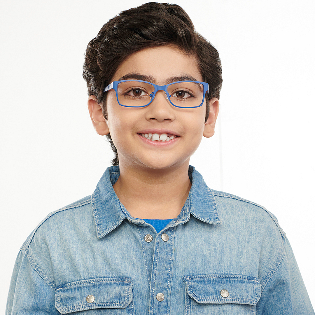 Hooper Screen Glasses Blue Block Phone  Computer Glasses: Blue Full Rim Rectangle Kids 5-8 yrs Hooper HP D10008M-C1 right side
