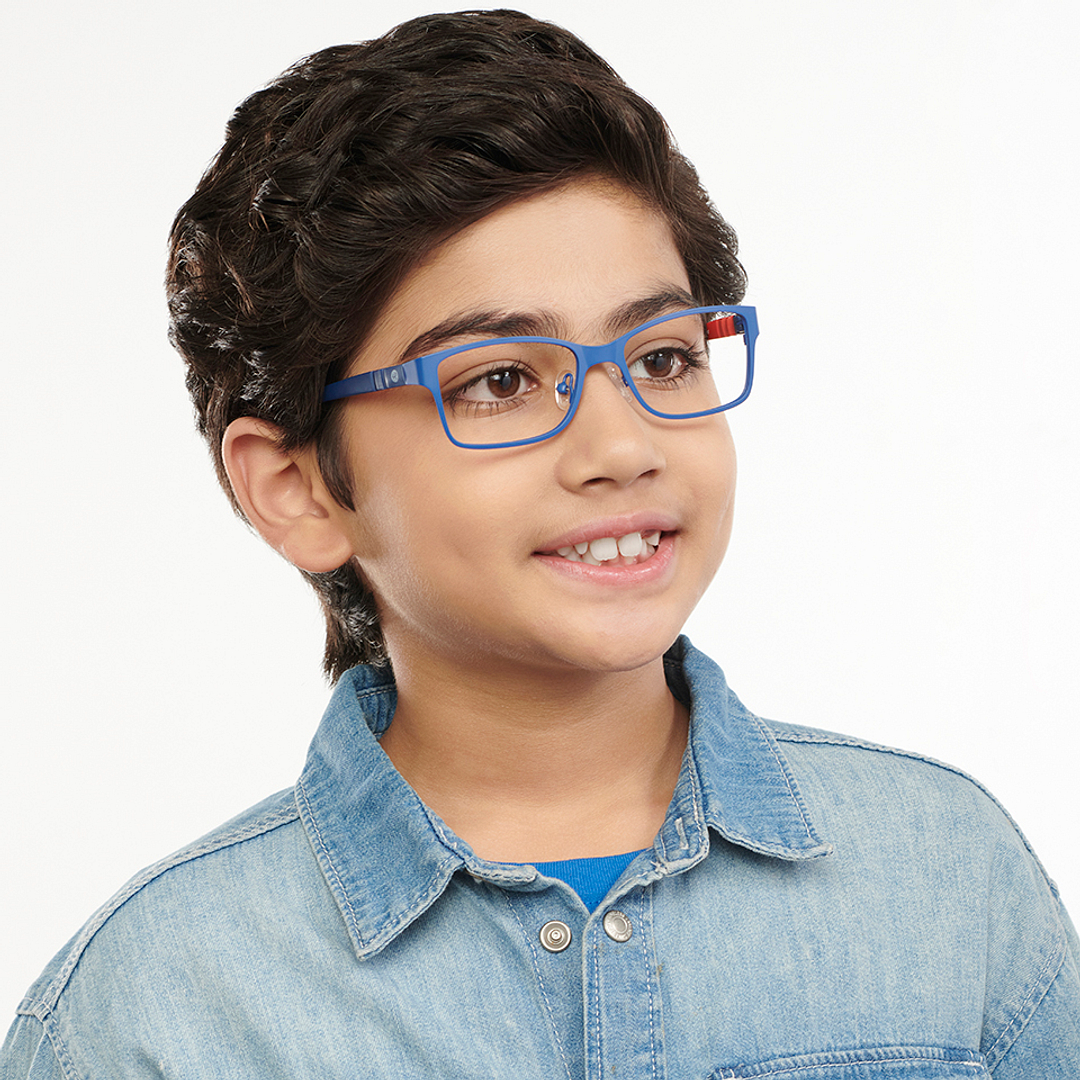 Hooper Screen Glasses Blue Block Phone  Computer Glasses: Blue Full Rim Rectangle Kids 5-8 yrs Hooper HP D10008M-C1 left side