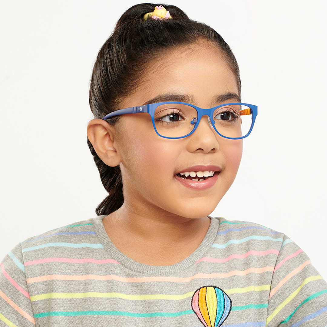 Hooper Screen Glasses Blue Block Phone  Computer Glasses: Blue Full Rim Rectangle Kids 5-8 yrs Hooper HP D10009M-C1 right side