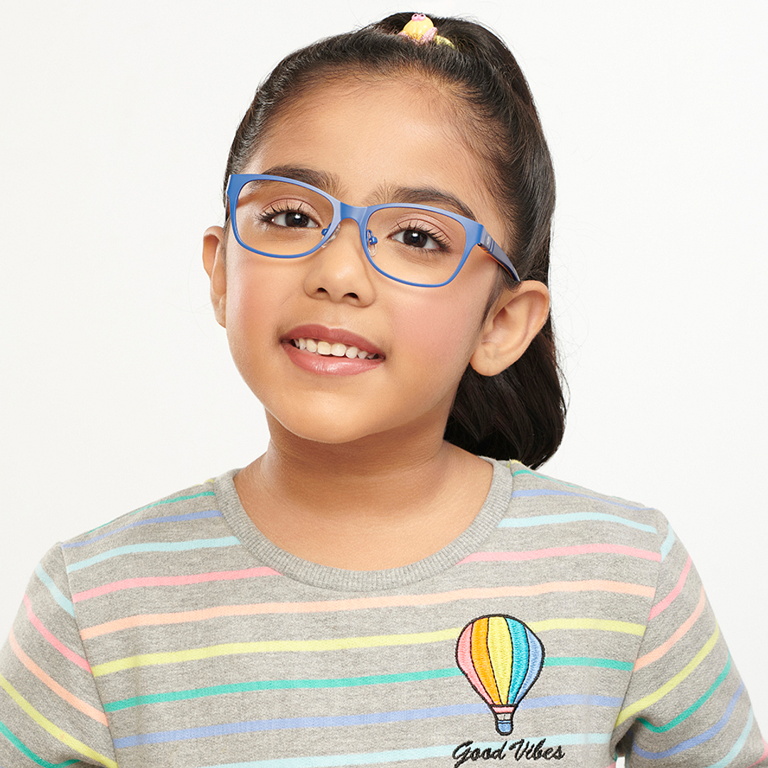 Hooper Screen Glasses Blue Block Phone  Computer Glasses: Blue Full Rim Rectangle Kids 5-8 yrs Hooper HP D10009M-C1 left side