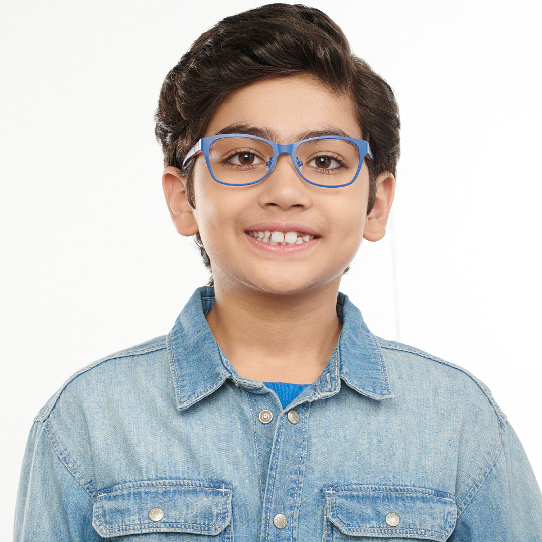 Hooper Screen Glasses Blue Block Phone  Computer Glasses: Blue Full Rim Rectangle Kids 5-8 yrs Hooper HP D10009M-C1 right side