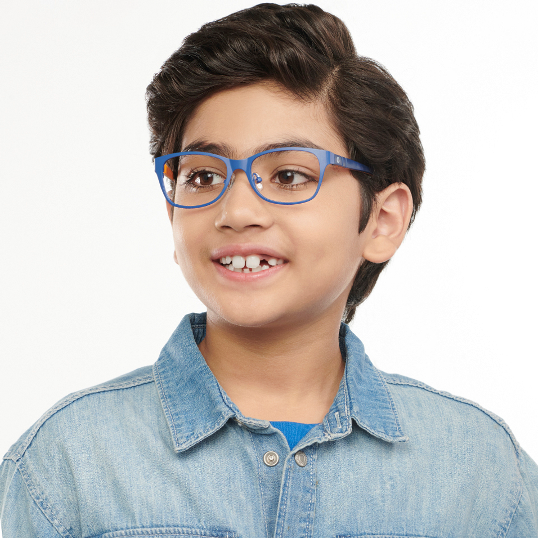 Hooper Screen Glasses Blue Block Phone  Computer Glasses: Blue Full Rim Rectangle Kids 5-8 yrs Hooper HP D10009M-C1 left side