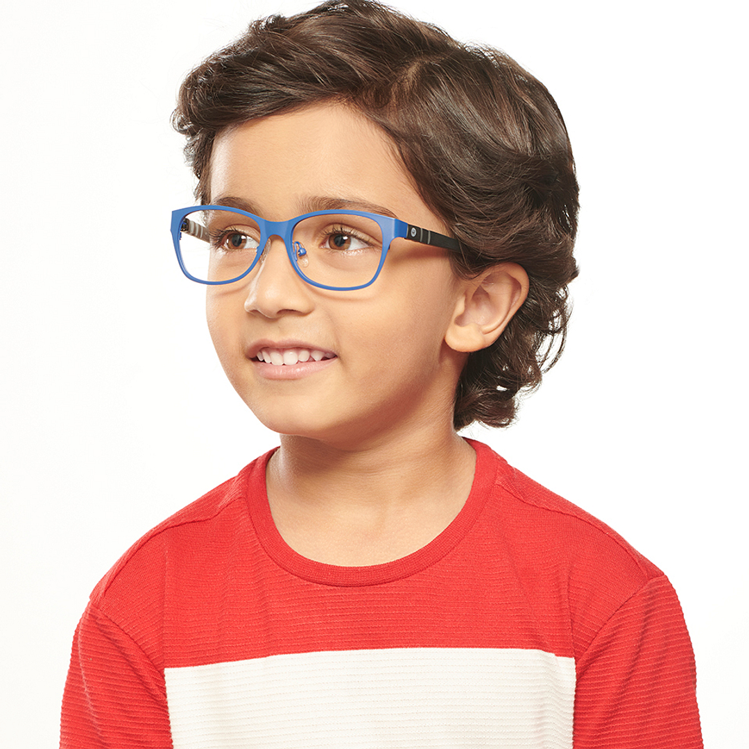 Hooper Screen Glasses Blue Block Phone  Computer Glasses: Blue Full Rim Rectangle Kids 5-8 yrs Hooper HP D10009M-C2 left side