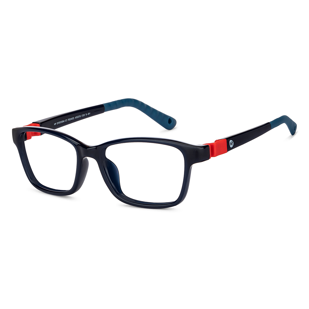 Hooper Screen Glasses Blue Block Phone  Computer Glasses: Blue Red Blue Full Rim Rectangle Kids 5-8 yrs Computer Glasses HP D10038M-C1 right side