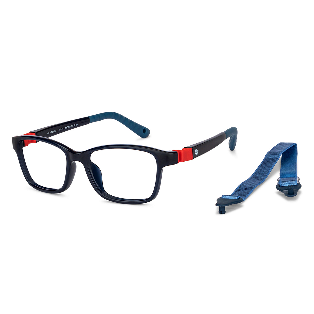 Hooper Screen Glasses Blue Block Phone  Computer Glasses: Blue Red Blue Full Rim Rectangle Kids 5-8 yrs Computer Glasses HP D10038M-C1 right side