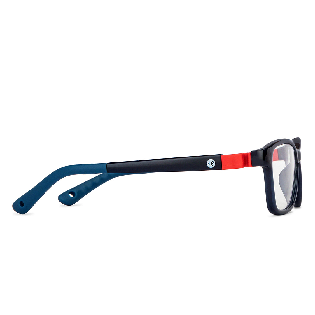 Hooper Screen Glasses Blue Block Phone  Computer Glasses: Blue Red Blue Full Rim Rectangle Kids 5-8 yrs Computer Glasses HP D10038M-C1 left side
