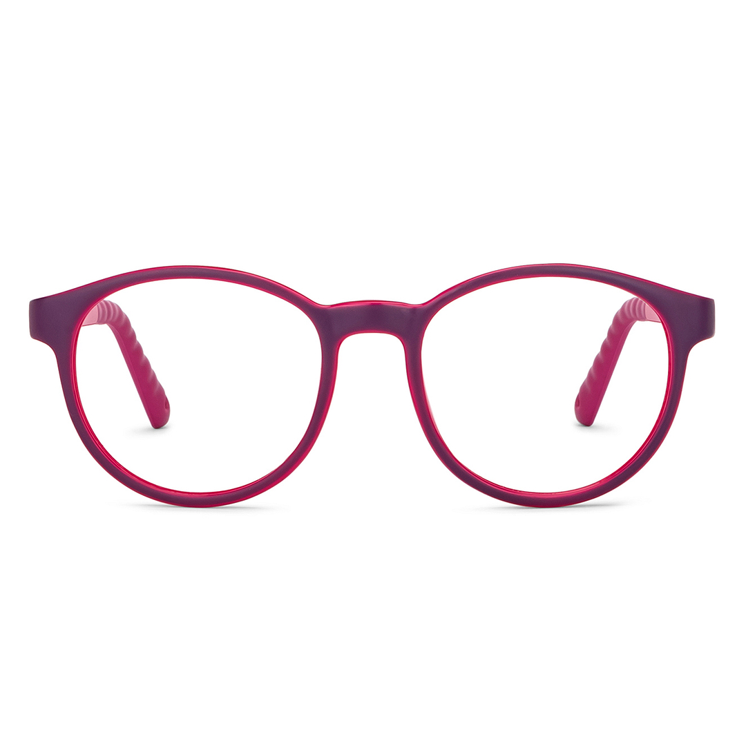 Hooper Screen Glasses Blue Block Phone  Computer Glasses: Purple Pink Purple Full Rim Round Kids 5-8 yrs Computer Glasses HP D10044M-C1 left side