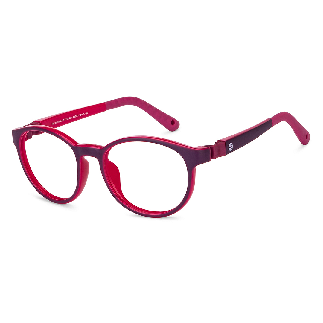 Hooper Screen Glasses Blue Block Phone  Computer Glasses: Purple Pink Purple Full Rim Round Kids 5-8 yrs Computer Glasses HP D10044M-C1 left side