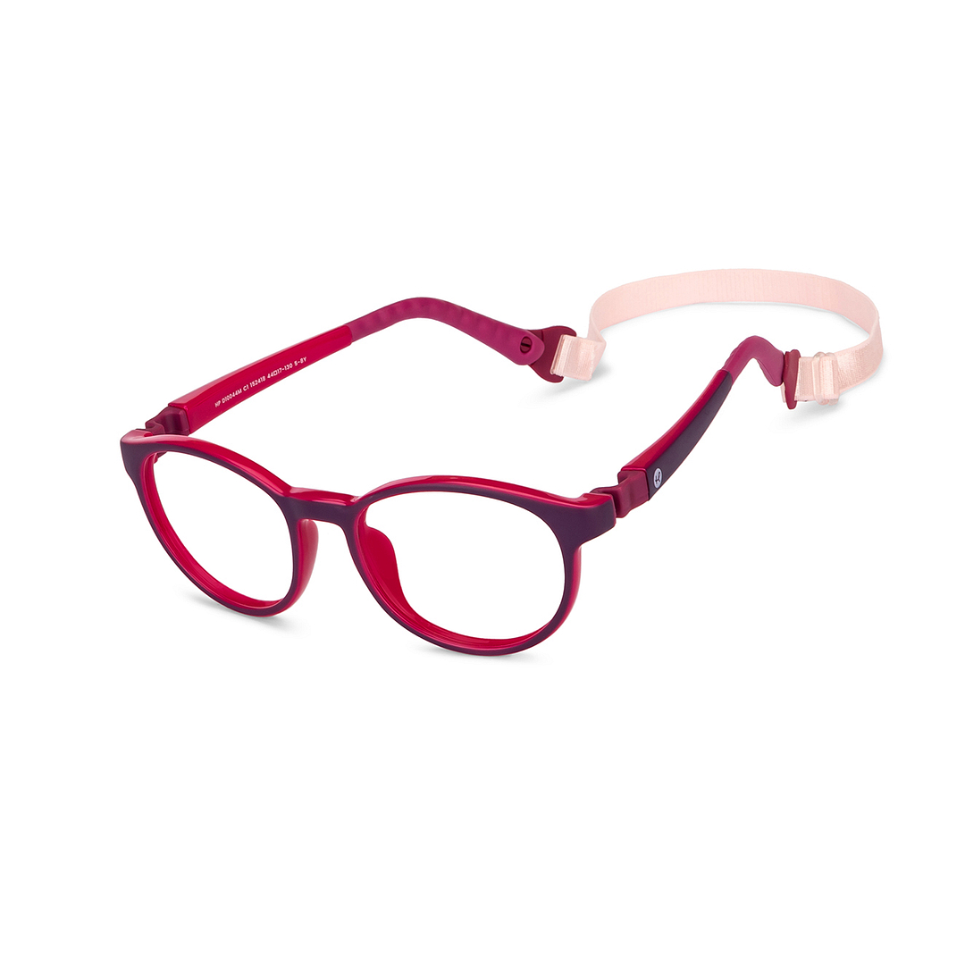 Hooper Screen Glasses Blue Block Phone  Computer Glasses: Purple Pink Purple Full Rim Round Kids 5-8 yrs Computer Glasses HP D10044M-C1 left side