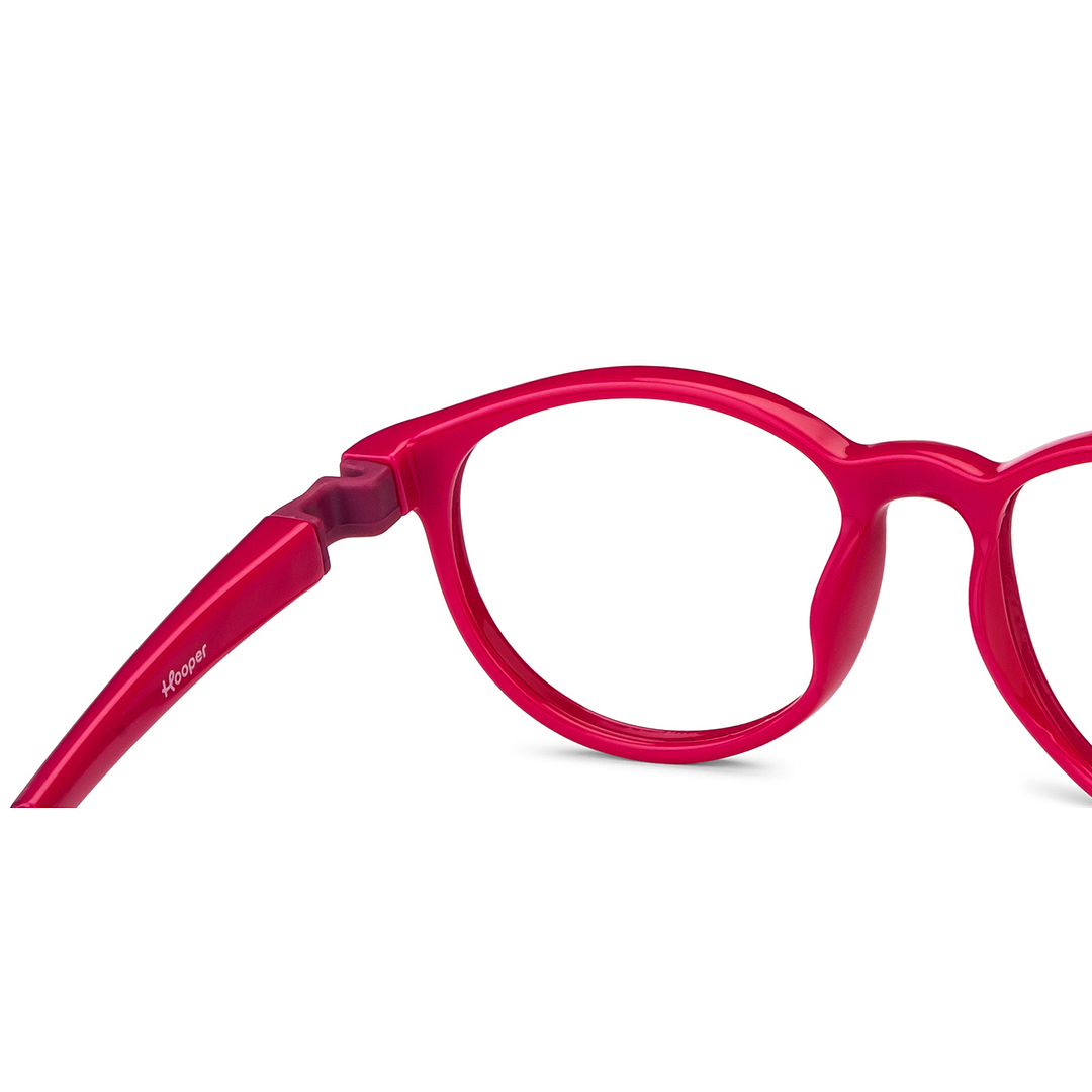 Hooper Screen Glasses Blue Block Phone  Computer Glasses: Purple Pink Purple Full Rim Round Kids 5-8 yrs Computer Glasses HP D10044M-C1 right side