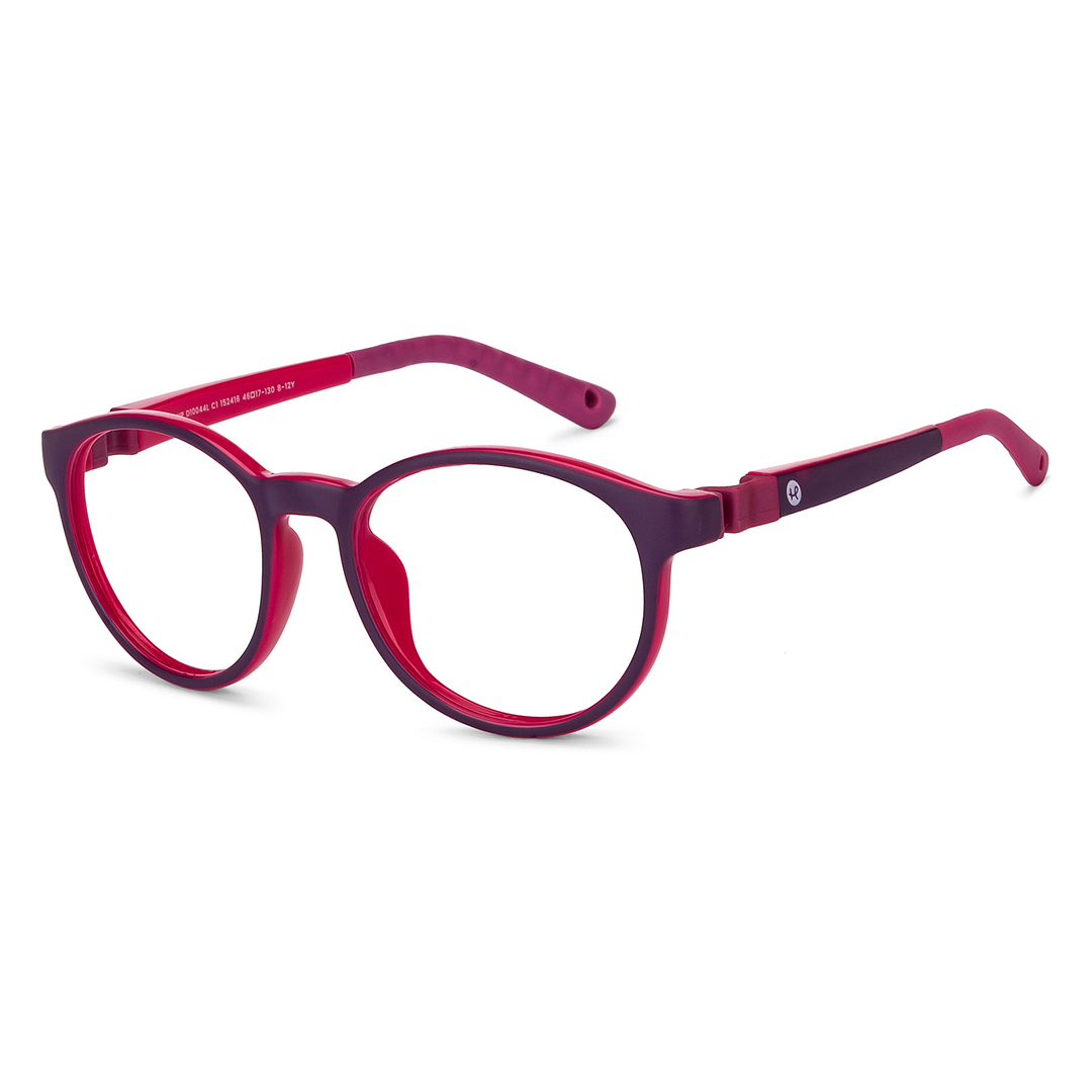 Hooper Screen Glasses Blue Block Phone  Computer Glasses: Purple Pink Purple Full Rim Round Kids 5-8 yrs Computer Glasses HP D10044L-C1 left side