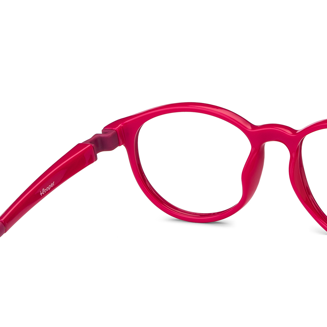 Hooper Screen Glasses Blue Block Phone  Computer Glasses: Purple Pink Purple Full Rim Round Kids 5-8 yrs Computer Glasses HP D10044L-C1 right side
