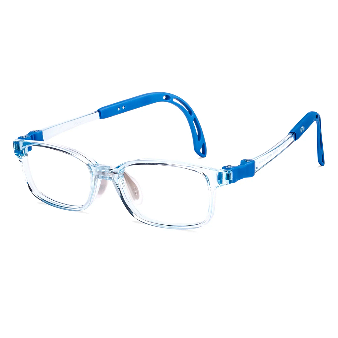 Hooper Blue Transparent Full Rim Rectangle left side