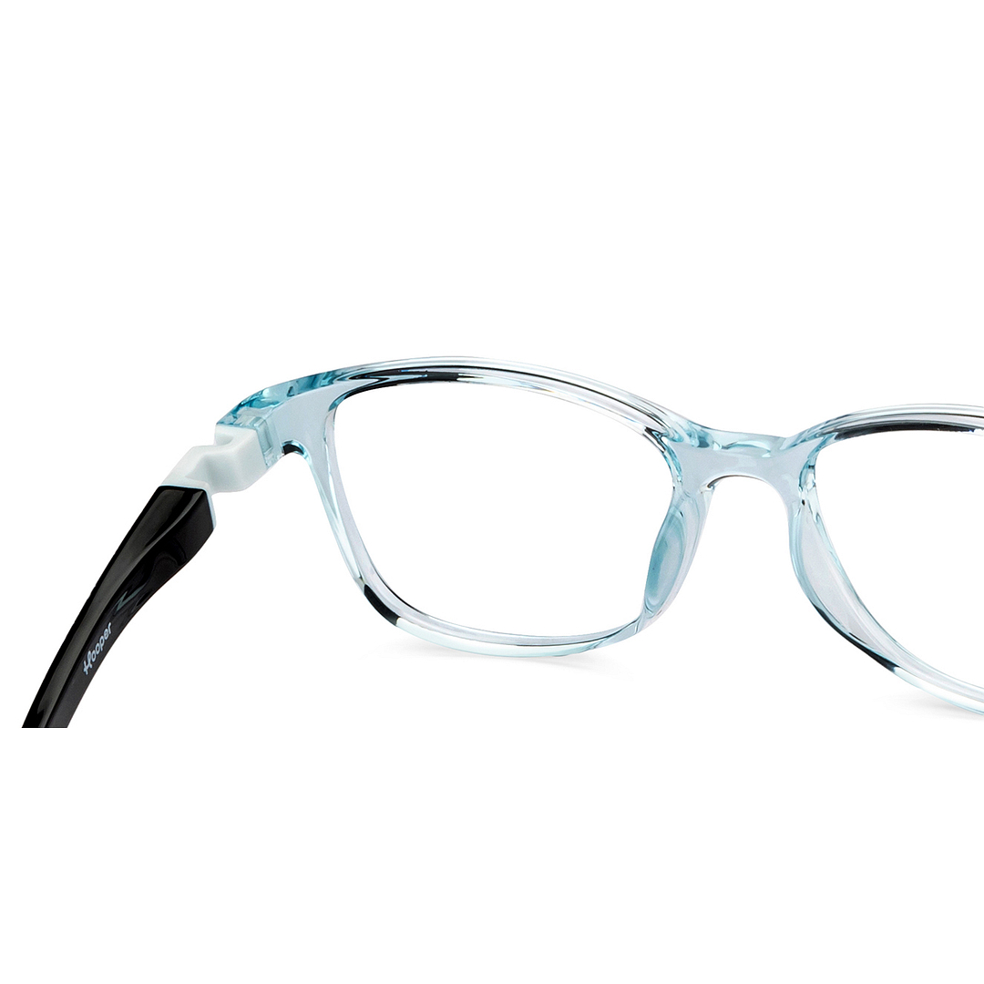 Hooper Blue Transparent Full Rim Rectangle right side