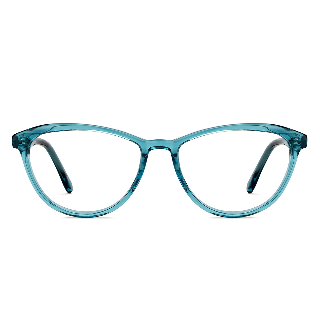 Hooper Online Blue Transparent Full Rim Cat Eye left side