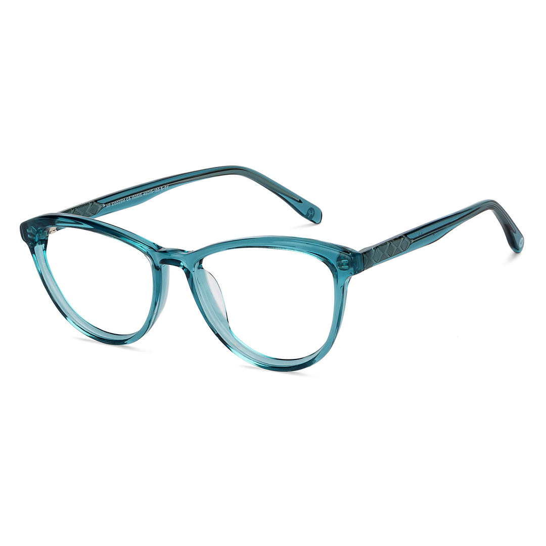 Hooper Online Blue Transparent Full Rim Cat Eye right side