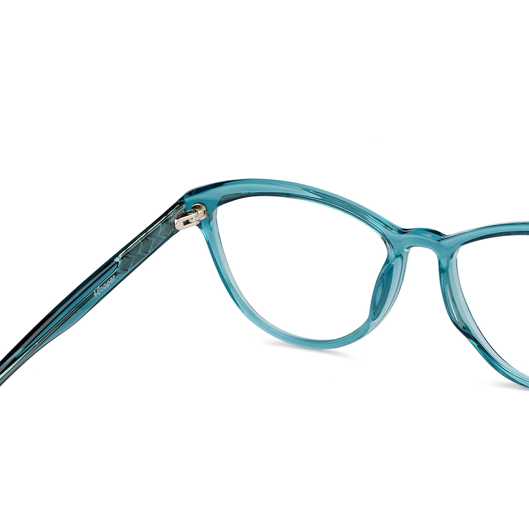 Hooper Online Blue Transparent Full Rim Cat Eye right side